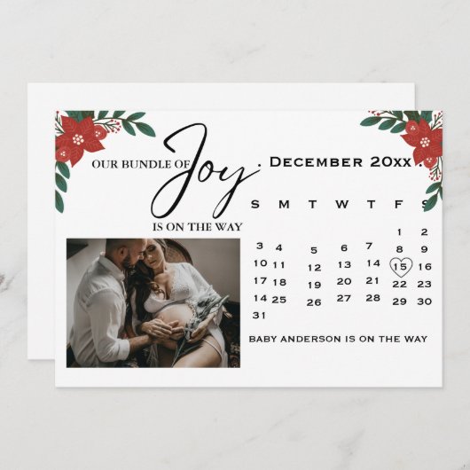 Kerstkalender Zwangerschap Aankondiging (Voorkant / Achterkant)