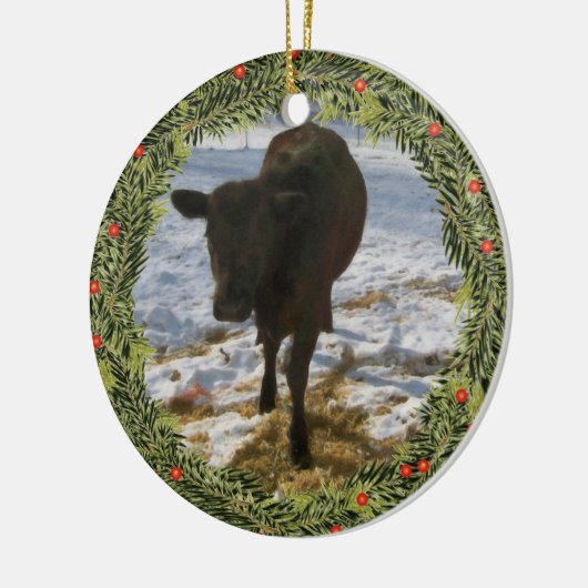 Kerstkalf Keramisch Ornament (Links)