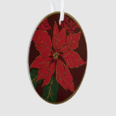Kerstkalk Poinsettia Acrylversiering Ornament (voorkant)