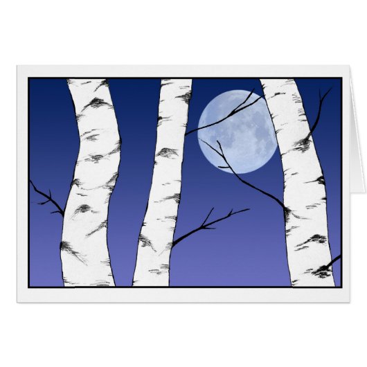 kerstkalk solstice Birches Blank Kaart (Voorkant Horizontaal)