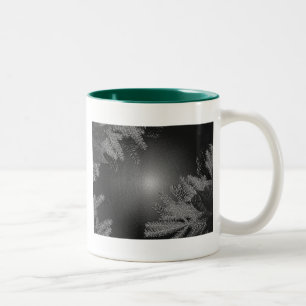 Kerstkalk zwart-wit en grijs II Tweekleurige Koffiemok