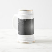 Kerstkalk zwart-wit en grijs IV Bierpul (Voorkant links)