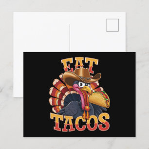 Kerstkalkoen Eet Tacos Grappige Mexicaan Briefkaart