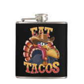 Kerstkalkoen Eet Tacos Grappige Mexicaan Heupfles (Voorkant)