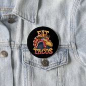 Kerstkalkoen Eet Tacos Grappige Mexicaan Ronde Button 7,6 Cm (In situ)