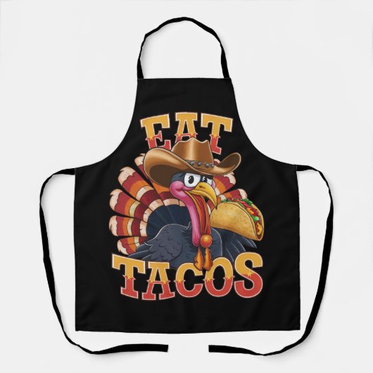 Kerstkalkoen Eet Tacos Grappige Mexicaan Schort (Voorkant)