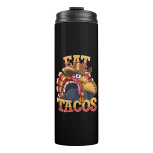 Kerstkalkoen Eet Tacos Grappige Mexicaan Thermosbeker