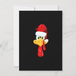 Kerstkalkoen Gezicht Prettig Dankmas Gelukkig Dank Kaart