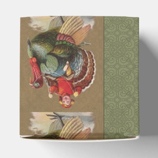 Kerstkalkoen Grappige Vintage Groeten Bedankdoosjes (Bovenkant)