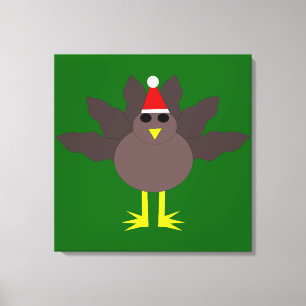 Kerstkalkoen op canvas print