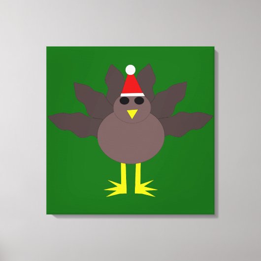 Kerstkalkoen op canvas print (Voorkant)