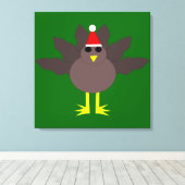 Kerstkalkoen op canvas print (Insitu (Houten vloer))