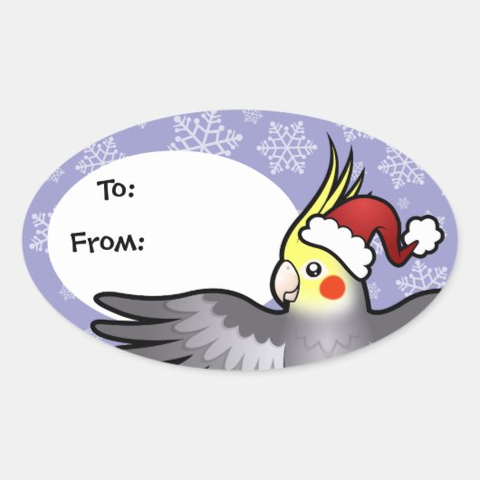 Kerstkalkoen Ovale Sticker (Voorkant)