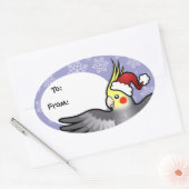 Kerstkalkoen Ovale Sticker (Envelop)