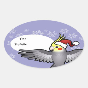 Kerstkalkoen Ovale Sticker