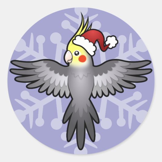 Kerstkalkoen Ronde Sticker (Voorkant)