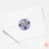 Kerstkalkoen Ronde Sticker (Envelop)
