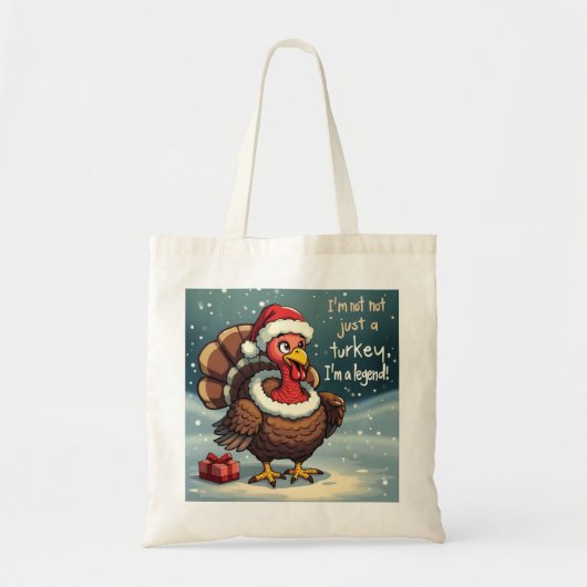 kerstkalkoen tote bag (Voorkant)