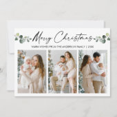 Kerstkalligrafie Inkt Waterverf Eucalyptus Feestdagenkaart (Voorkant)