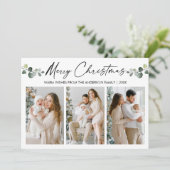 Kerstkalligrafie Inkt Waterverf Eucalyptus Feestdagenkaart (Staand voorkant)