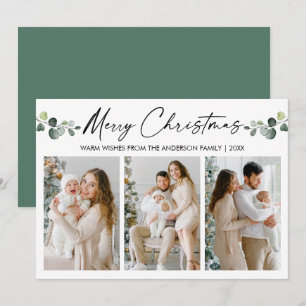 Kerstkalligrafie Inkt Waterverf Eucalyptus Feestdagenkaart