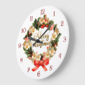 kerstkalligrafie met Wreath en Merry Grote Klok (Hoek)