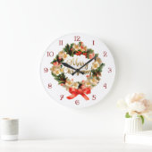 kerstkalligrafie met Wreath en Merry Grote Klok (Huis)