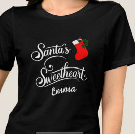 Kerstkalligrafie Santa's Sweetheart bewerkbaar Tri-Blend Shirt
