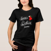 Kerstkalligrafie Santa's Sweetheart bewerkbaar Tri-Blend Shirt (Voorkant)
