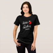 Kerstkalligrafie Santa's Sweetheart bewerkbaar Tri-Blend Shirt (Voorkant volledig)