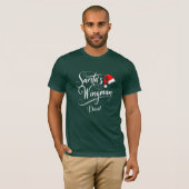 Kerstkalligrafie Santa's Wingman bewerkbaar T-shirt (Voorkant volledig)