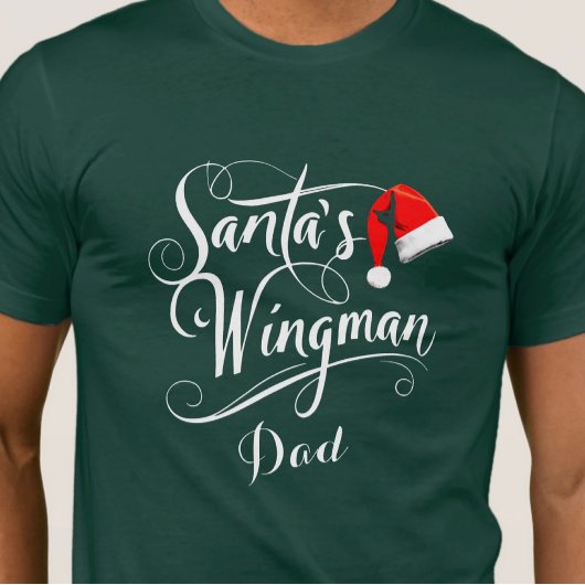 Kerstkalligrafie Santa's Wingman bewerkbaar T-shirt