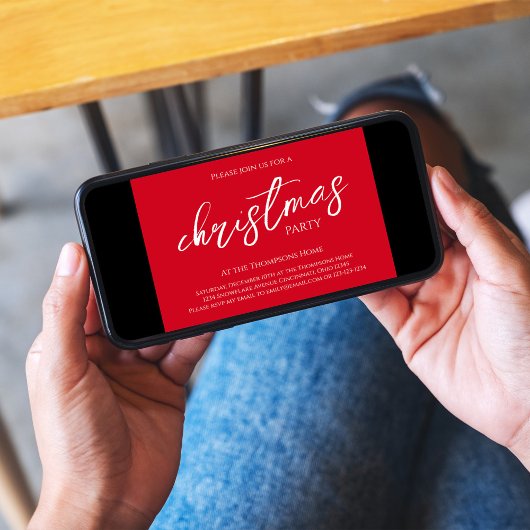 Kerstkalligrafie Script Red Snowflake Patroon Kaart