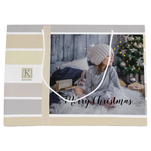 Kerstkalligrafie Winterkleurenpalet Foto Groot Cadeauzakje (Voorkant)