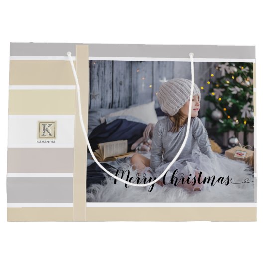 Kerstkalligrafie Winterkleurenpalet Foto Groot Cadeauzakje (Achterkant)