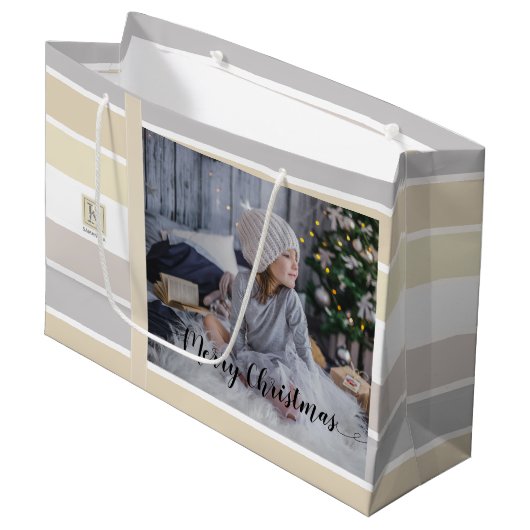 Kerstkalligrafie Winterkleurenpalet Foto Groot Cadeauzakje (Voorkant Gekanteld)