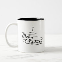 Kerstkalligrafische tekst met kerstboom