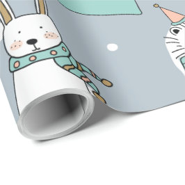 kerstkalveren cartoon cadeaupapier