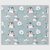 kerstkalveren cartoon cadeaupapier (Vlak)