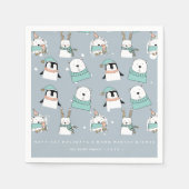 kerstkalveren Cartoon-stijl aangepast Servet (Voorkant)