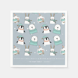 kerstkalveren Cartoon-stijl aangepast Servet