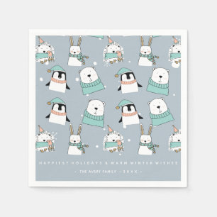 kerstkalveren Cartoon-stijl aangepast Servet