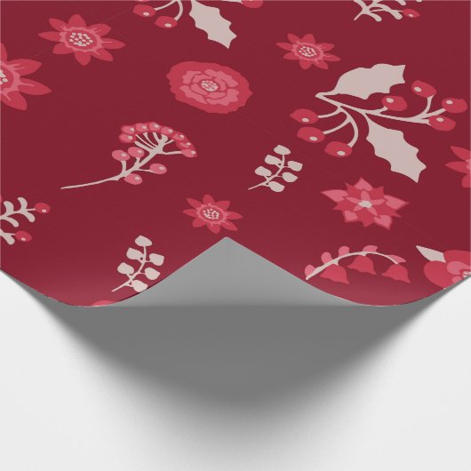 Kerstkalveren en kersen cadeaupapier (Hoek)