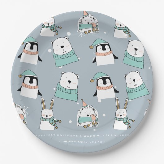 kerstkalveren op maat papieren bordje (Voorkant)