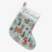 Kerstkalveren Show Woodland Grote Kerstsok (Voorkant (Hangend))