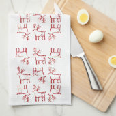 Kerstkalveren Theedoek (Quarter Fold)