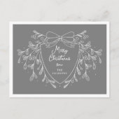 Kerstkam met maretak Grijs en wit Feestdagenkaart (Voorkant)