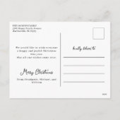 Kerstkam met maretak munt en wit feestdagenkaart (Achterkant)