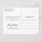 Kerstkam stijlvolle munt & witte foto feestdagenkaart (Achterkant)