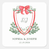 kerstkam | Whimsical vakantie bruiloft Vierkante Sticker (Voorkant)